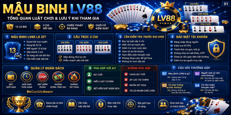 Mậu Binh LV88 – Tổng Quan Luật Chơi Và Lưu Ý Khi Tham Gia